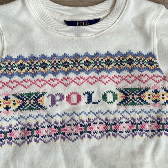 Fair Isle Logo Fleece Sweatshirt girl size 7 - Picture 6 of 8